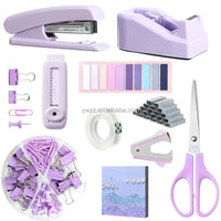 HKM-560275 10-in-1 Desktop Organizer Stationery Set for Office, Bedroom, or School – Available in Pink, Purple, and Black