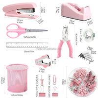 HKM-560275 10-in-1 Desktop Organizer Stationery Set for Office, Bedroom, or School – Available in Pink, Purple, and Black