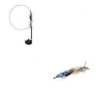 HKM-5603389 Multi-Head Cat Teaser Stick with Replacement Toys and Suction Cup Options
