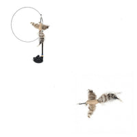 HKM-5603389 Multi-Head Cat Teaser Stick with Replacement Toys and Suction Cup Options