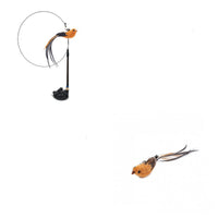 HKM-5603389 Multi-Head Cat Teaser Stick with Replacement Toys and Suction Cup Options
