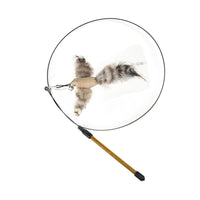 HKM-5603389 Multi-Head Cat Teaser Stick with Replacement Toys and Suction Cup Options