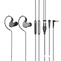 HKM-560339 Dual Function Wired and Bluetooth In-Ear Headset with Microphone - Black, Space Gray