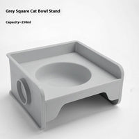 HKM-5604541 Ceramic UFO Cat Bowl with Square Height-Adjustable Rack in Multiple Colors