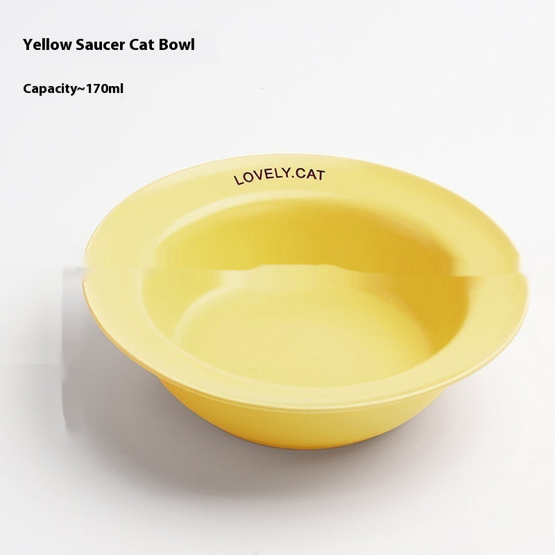 HKM-5604541 Ceramic UFO Cat Bowl with Square Height-Adjustable Rack in Multiple Colors