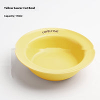 HKM-5604541 Ceramic UFO Cat Bowl with Square Height-Adjustable Rack in Multiple Colors