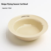 HKM-5604541 Ceramic UFO Cat Bowl with Square Height-Adjustable Rack in Multiple Colors