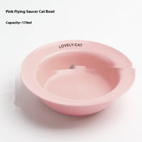 HKM-5604541 Ceramic UFO Cat Bowl with Square Height-Adjustable Rack in Multiple Colors