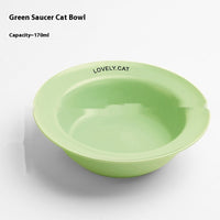 HKM-5604541 Ceramic UFO Cat Bowl with Square Height-Adjustable Rack in Multiple Colors