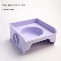 HKM-5604541 Ceramic UFO Cat Bowl with Square Height-Adjustable Rack in Multiple Colors