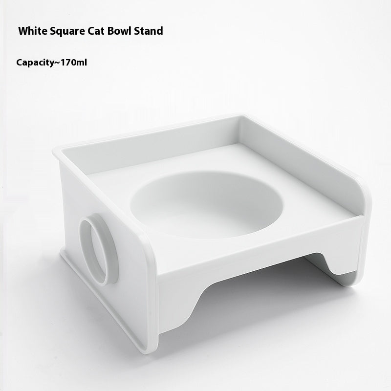 HKM-5604541 Ceramic UFO Cat Bowl with Square Height-Adjustable Rack in Multiple Colors