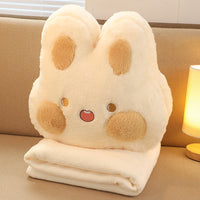 HKM-560467 Two-in-One Plush Throw Pillow & Small Blanket Set - Various Cute Designs