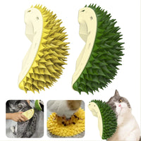 HKM-5605821 Durian-Shaped Cat and Dog Self-Grooming Brush with Massage Combs and Natural Teeth Cleaning Features