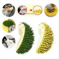 HKM-5605821 Durian-Shaped Cat and Dog Self-Grooming Brush with Massage Combs and Natural Teeth Cleaning Features