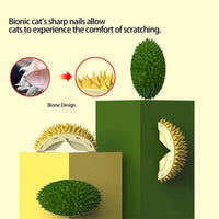 HKM-5605821 Durian-Shaped Cat and Dog Self-Grooming Brush with Massage Combs and Natural Teeth Cleaning Features