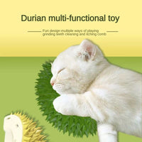 HKM-5605821 Durian-Shaped Cat and Dog Self-Grooming Brush with Massage Combs and Natural Teeth Cleaning Features