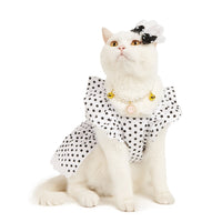 HKM-5605949 Polka Dot Dress for Dogs with Matching Headband - Cute Cotton Skirt for Pets
