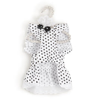 HKM-5605949 Polka Dot Dress for Dogs with Matching Headband - Cute Cotton Skirt for Pets
