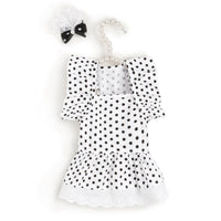HKM-5605949 Polka Dot Dress for Dogs with Matching Headband - Cute Cotton Skirt for Pets