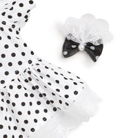 HKM-5605949 Polka Dot Dress for Dogs with Matching Headband - Cute Cotton Skirt for Pets
