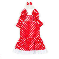 HKM-5605949 Polka Dot Dress for Dogs with Matching Headband - Cute Cotton Skirt for Pets