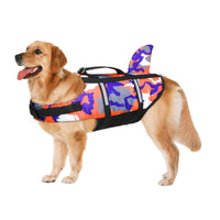 HKM-5606717 Pet Camouflage Swimming Life Jacket - Available in Blue, Green, Pink, Orange, Sizes XS to XXL