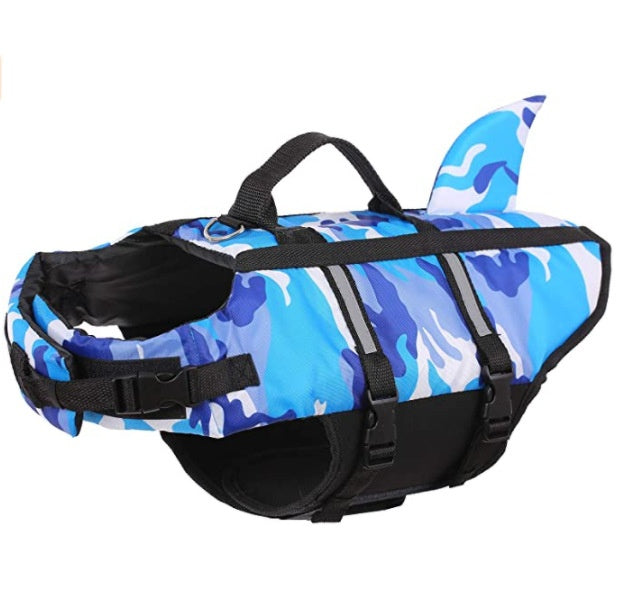 HKM-5606717 Pet Camouflage Swimming Life Jacket - Available in Blue, Green, Pink, Orange, Sizes XS to XXL