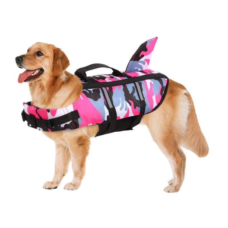 HKM-5606717 Pet Camouflage Swimming Life Jacket - Available in Blue, Green, Pink, Orange, Sizes XS to XXL