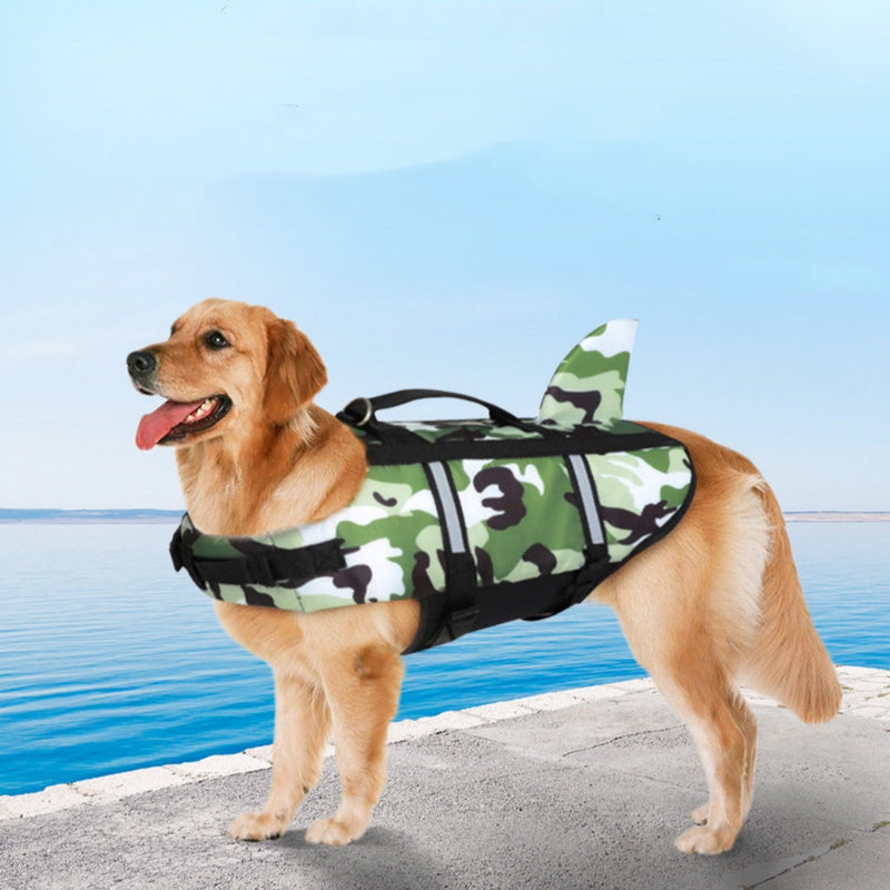 HKM-5606717 Pet Camouflage Swimming Life Jacket - Available in Blue, Green, Pink, Orange, Sizes XS to XXL