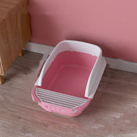 HKM-5607997 Super Large Cat Cage Villa with Free Combination Litter Box in Pink, Gray, and Blue