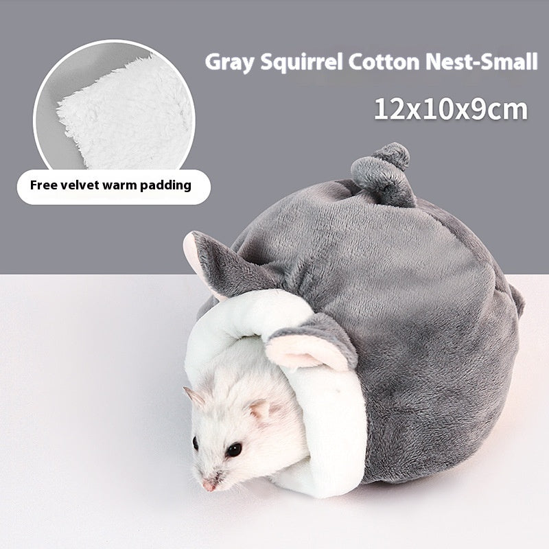 HKM-5608381 Warm Cotton Pet Nest for Hamsters and Sugar Gliders - Cozy Winter House
