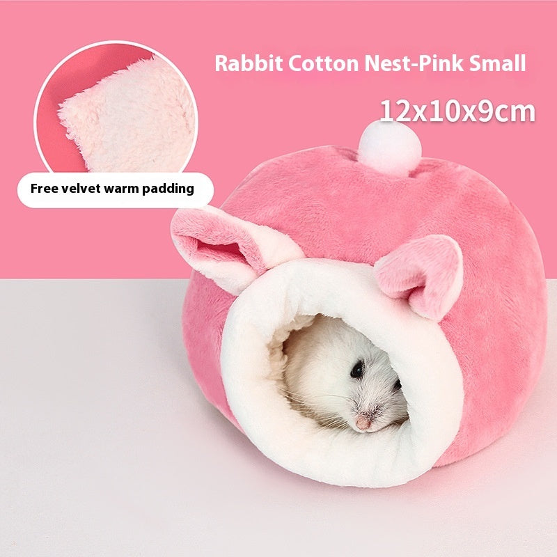 HKM-5608381 Warm Cotton Pet Nest for Hamsters and Sugar Gliders - Cozy Winter House
