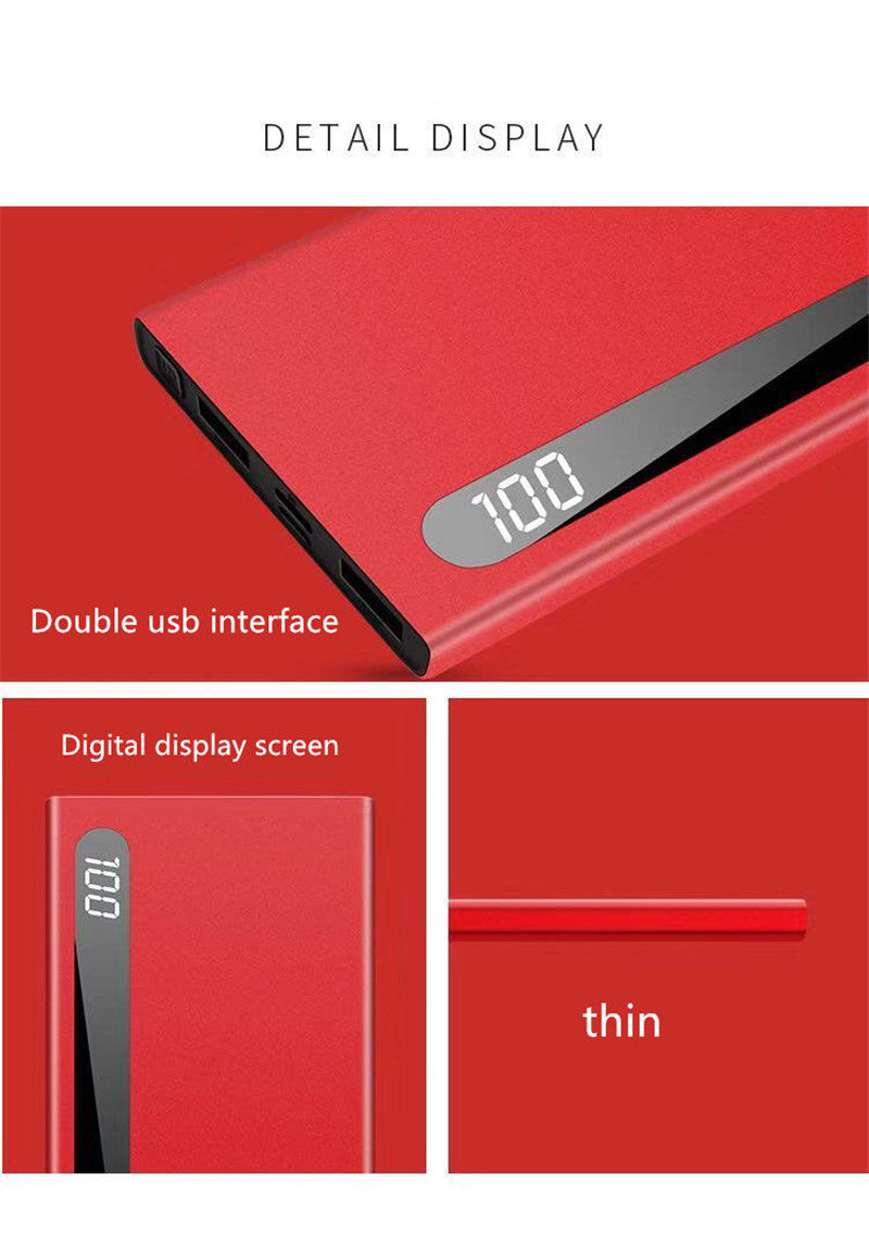 HKM-560851 Ultra-Thin 20000mAh Digital Display Power Bank for Smartphones and Tablets