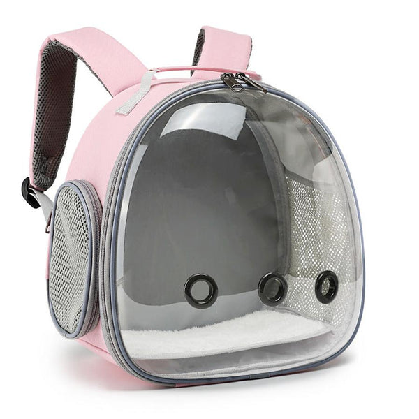 HKM-560979 Transparent Pet Backpack Carrier for Small Animals - Ideal for Hamsters, Guinea Pigs, Rabbit, and Ferrets