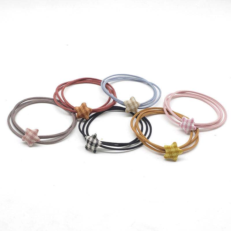 HKM-561043 Star-Shaped Korean Style Rubber Hair Ties for Women