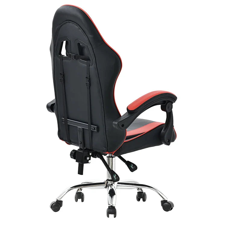 HKM-561171 Ergonomic Black and Purple Gaming Chair with Footrest for Ultimate Comfort