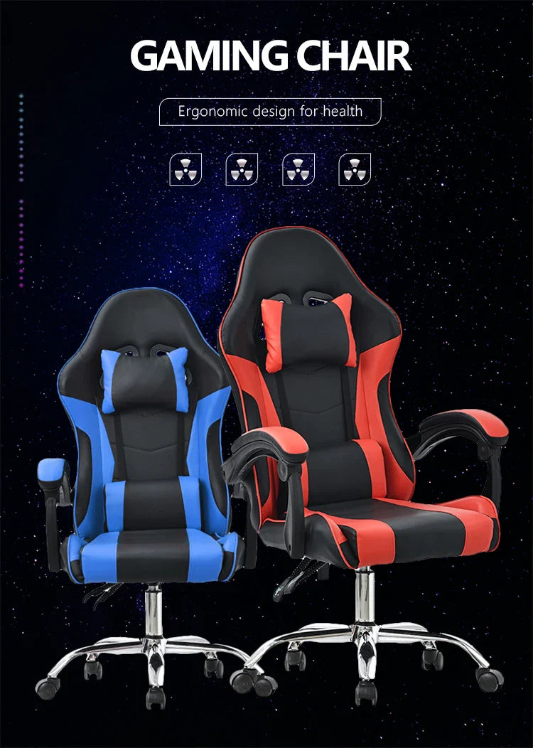 HKM-561171 Ergonomic Black and Purple Gaming Chair with Footrest for Ultimate Comfort
