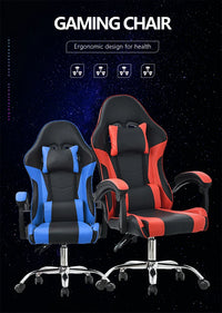 HKM-561171 Ergonomic Black and Purple Gaming Chair with Footrest for Ultimate Comfort