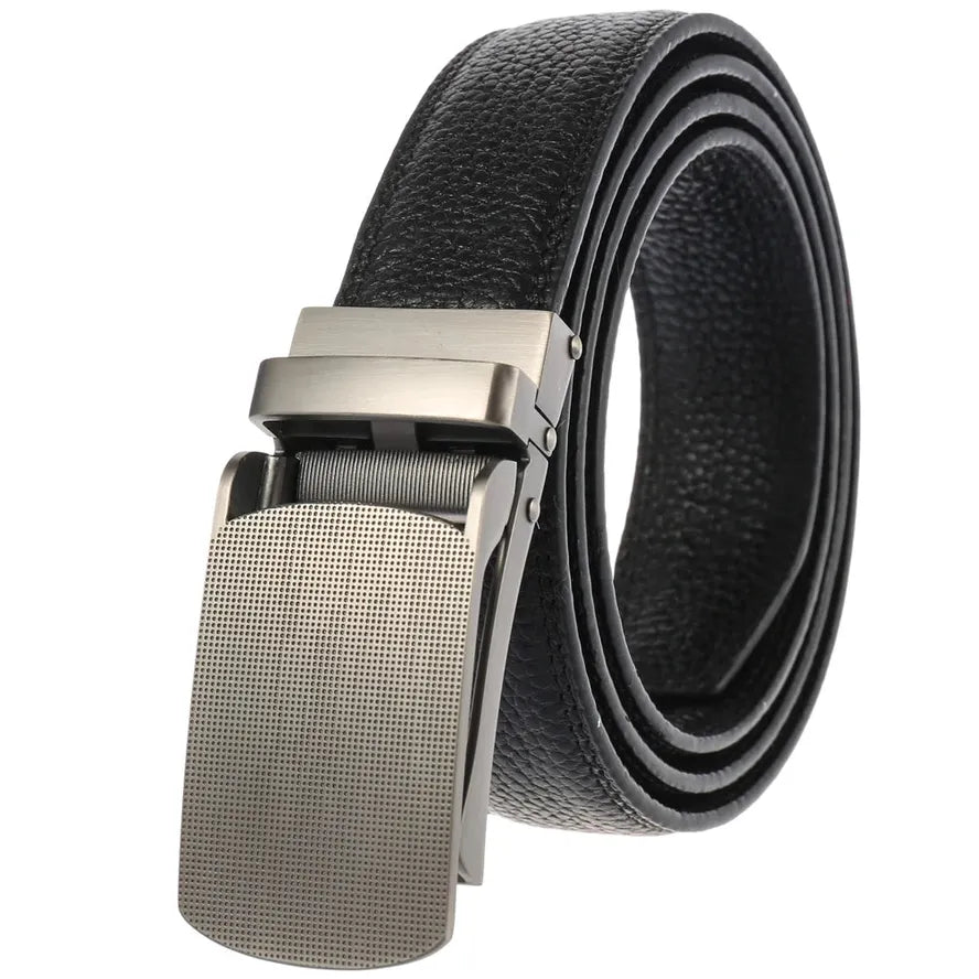 HKM-561171 Men's Automatic Buckle Cow Leather Belt - Durable Business Accessory