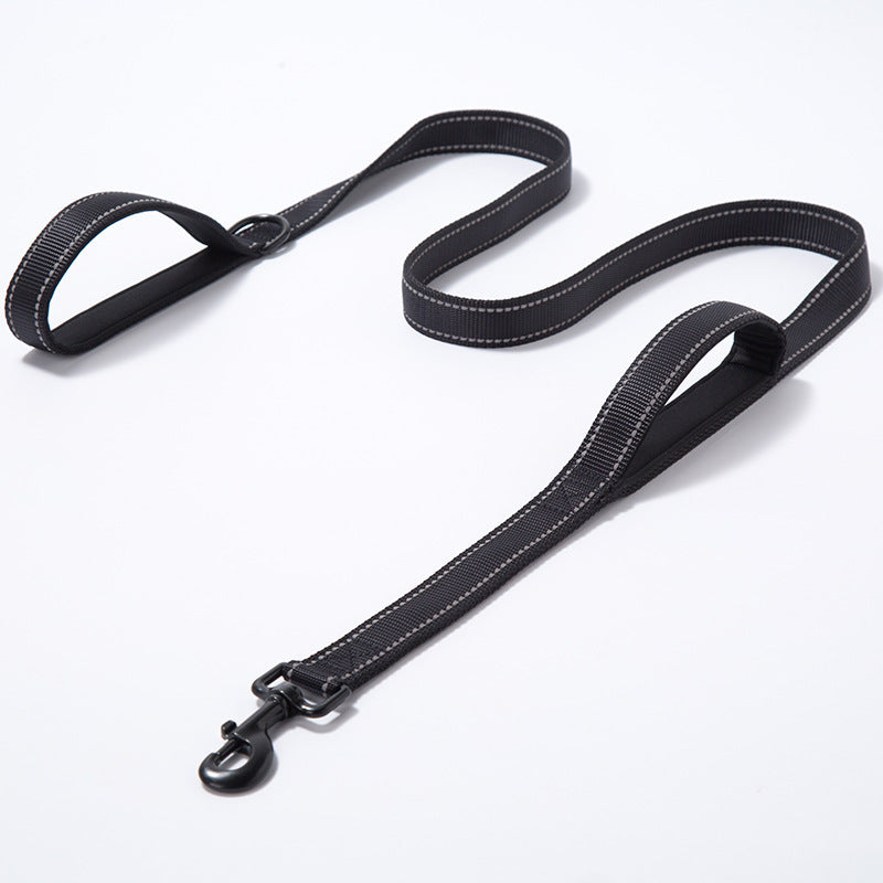 HKM-561299 Nylon Double Thickened Reflective Dog Leash - 2.5cm Width, 150cm Length