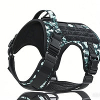 HKM-5613373 Tactical Dog Harness in Khaki, Black, Rose Red, Camouflage Blue, and Camouflage White - Durable Polyester Material for Comfort and Control