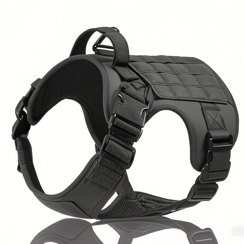 HKM-5613373 Tactical Dog Harness in Khaki, Black, Rose Red, Camouflage Blue, and Camouflage White - Durable Polyester Material for Comfort and Control
