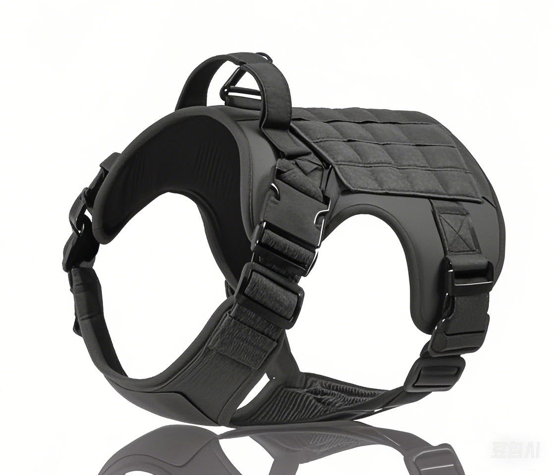 HKM-5613373 Tactical Dog Harness in Khaki, Black, Rose Red, Camouflage Blue, and Camouflage White - Durable Polyester Material for Comfort and Control