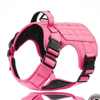 HKM-5613373 Tactical Dog Harness in Khaki, Black, Rose Red, Camouflage Blue, and Camouflage White - Durable Polyester Material for Comfort and Control