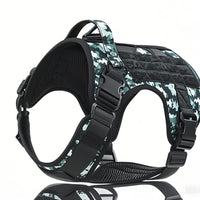 HKM-5613373 Tactical Dog Harness in Khaki, Black, Rose Red, Camouflage Blue, and Camouflage White - Durable Polyester Material for Comfort and Control