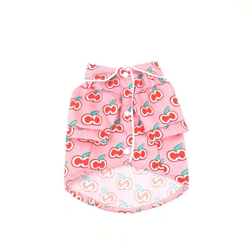 HKM-5614653 Casual Pink Apple Cotton Pet Shirt for Male Dogs - Available in Multiple Sizes