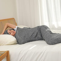HKM-561619 Cozy Gray Cotton Sleeveless Sleeping Bag for All Seasons - Sizes for Kids and Adults