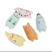 HKM-5619517 Plush Cat Oval Toys with Cat Grass - Available in Frog, Dinosaur, Brown Bear, Cat, and Duck Designs