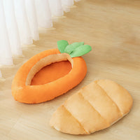 HKM-5619901 Carrot Dog Nesting Bed with Washable Soft Blanket for Small and Medium Pets