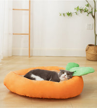 HKM-5619901 Carrot Dog Nesting Bed with Washable Soft Blanket for Small and Medium Pets